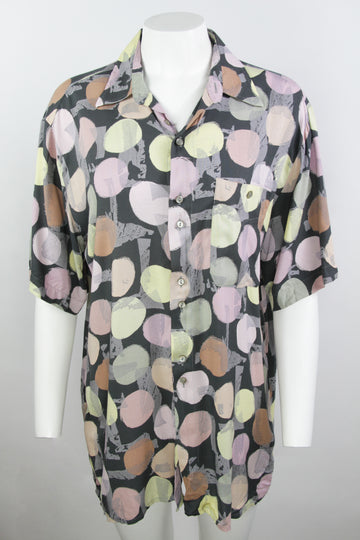 Vintage 90s Short Sleeved Patterned Shirt - M/L