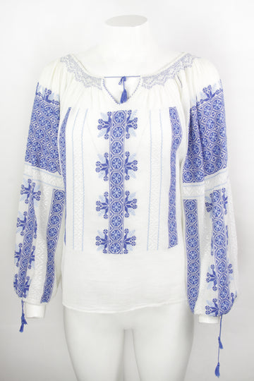 Vintage 70s Embroidered Blouse - M