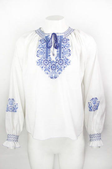 Vintage 70s Embroidered Blouse - M