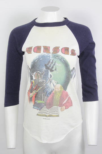 Vintage 1980 Kansas Rocktober Raglan T-shirt - S