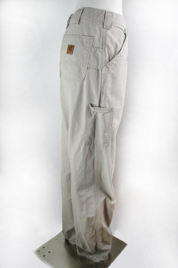 Vintage Carhartt Beige Canvas Carpenter Workwear Trousers – M