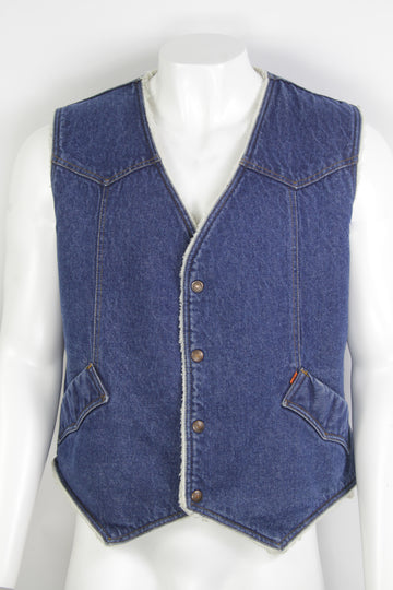 Vintage 70s Levis Orange Tab Sherpa Lined Waistcoat - XL