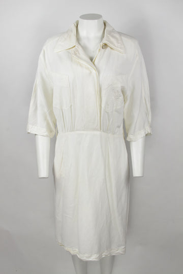 Vintage 80s Karl Lagerfeld Linen Dress - M