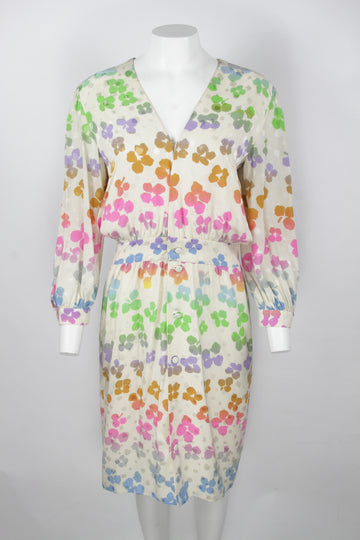 Vintage 80s Valentino Night Floral silk dress - M