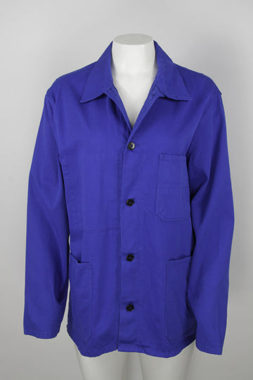 Vintage European work jacket in royal blue - M