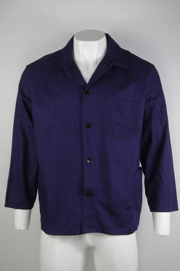 Vintage Navy Herringbone European Work Jacket  XL