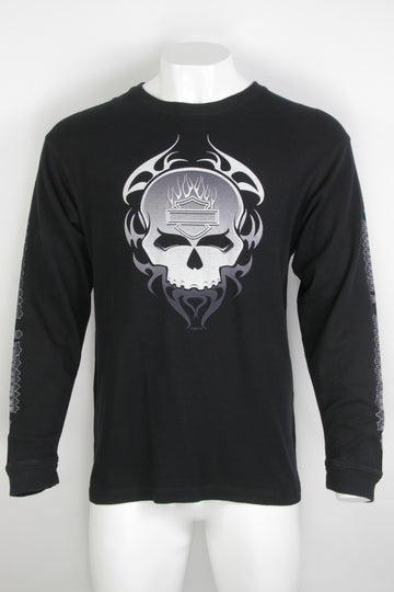 Vintage Y2k Long Sleeved Harley Davidson Waffle T-shirt - L