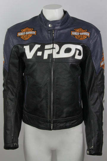 Vintage Harley Davidson V-Rod Moto Racing Leather Jacket - S