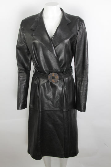 Vintage Y2k Kenzo Leather Trenchcoat  - M