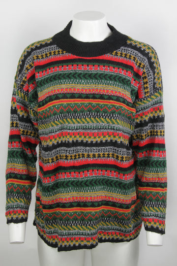 Vintage 80s Multi Coloured Sweater - L