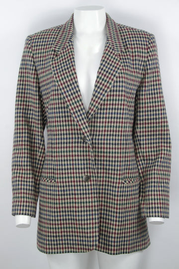 Vintage Ladies Checked wool blazer  - S