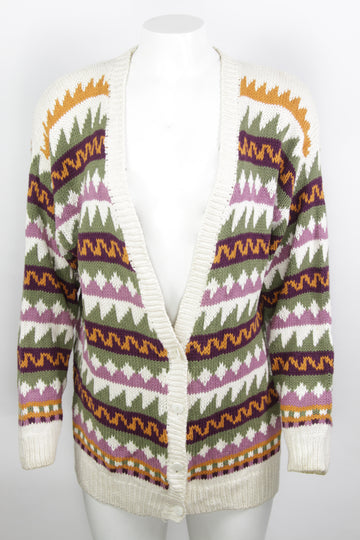 Vintage Multi Coloured Cardgian - L