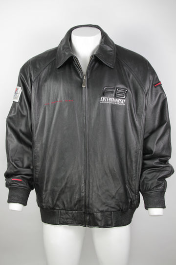 Vintage FUBU Entertainment Leather Bomber Jacket - XL