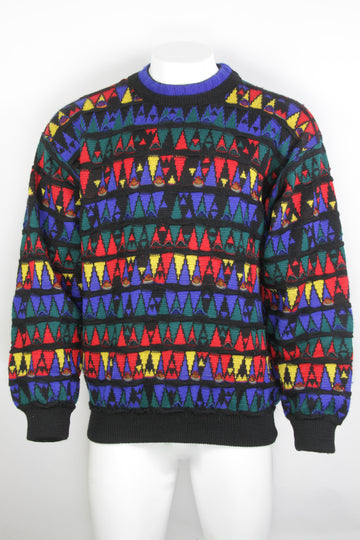 Vintage Coogi Textural Colourful Sweater - XL