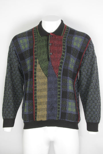 Vintage Textural 80/90s Knitted Sweater - M