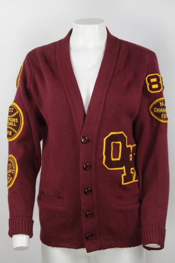 Vintage 70s Varsity College Cardigan - M