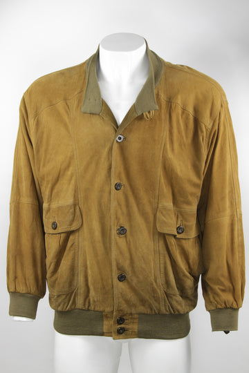 Vintage Burberry Suede Bomber Jacket - L