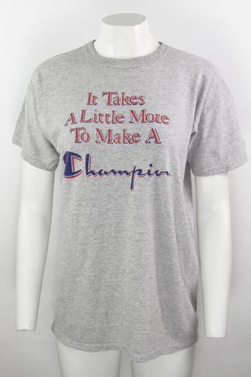 Vintage 80s Champion Marl T-shirt 'It takes a little more to be a champion'  - M