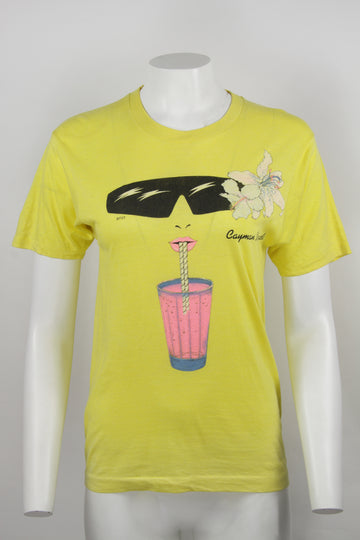 Vintage 80s Caymen Islands Graphic thin single stitch t-shirt- S