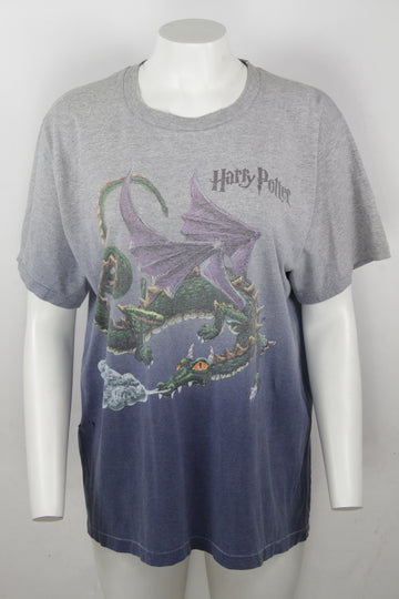 Rare Vintage Harry Potter Single Stitch Dragon Dip-dye T-shirt - L
