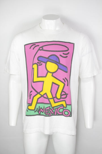 Vintage Keith Haring Mexico Graphic style T-shirt - XL