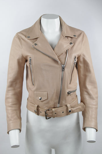 Acne Studios Pink Leather Biker Jacket  - S