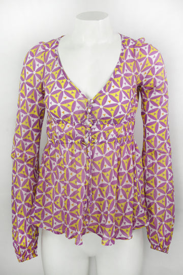 Vintage Y2K Nolita De Nimes geometric blouse top - M