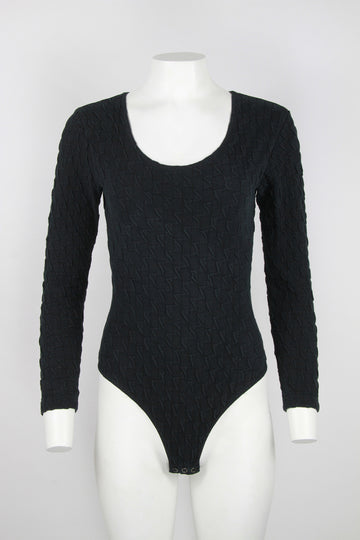 Black textured bodysuit - S/M