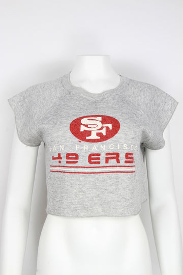80s San Francisco 49ers cropped short sleeve crew - S/M