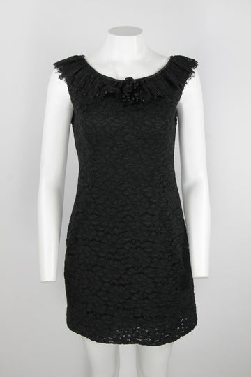 60s Black lace dress - S