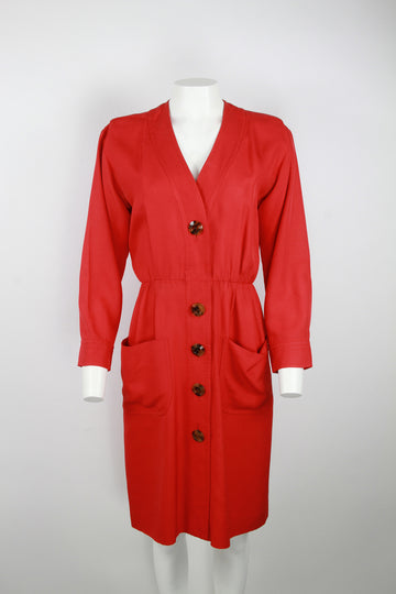 Vintage 80s Yves Saint Laurent Dress - S