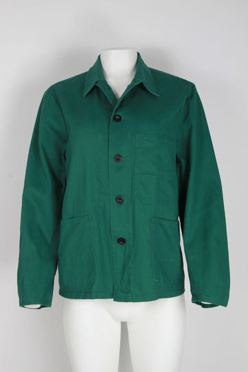 Bright emerald Green European work jacket  - M