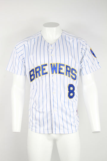 Vintage Milwaukie brewers #8 Braun pinstripe baseball jersey  - L