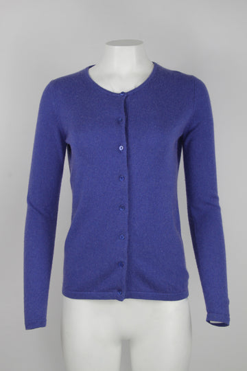 Ultra Soft Vintage Ladies Silk and Cashmere Cardigan - Blue - S