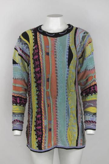 Vintage ladies Coogi Style textural multi coloured sweater  - S