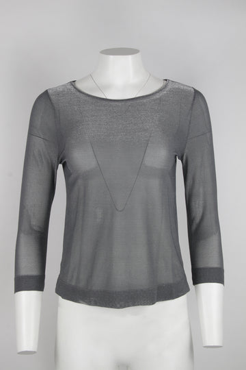 90s Silver see-through top - S