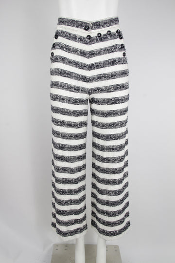 Vintage 00s Dolce Gabbana striped cotton boucle trousers - S