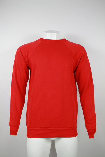 Bright red Pannill Plain crew sweatshirt 'MADE IN USA' - L/XL