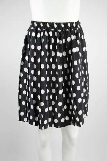 Black and white dot pleat skirt - S