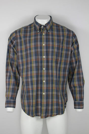 Brooks brothers checked shirt with button down collar - L