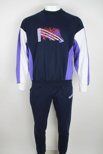 Vintage 80s Adidas crew and sweatpants set - Navy - L