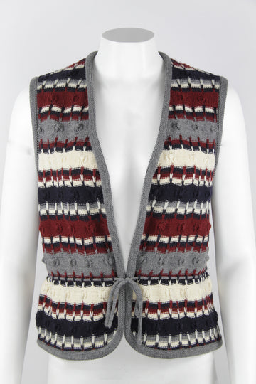 Ladies 70s Tyrolian cardigan vest - S/M