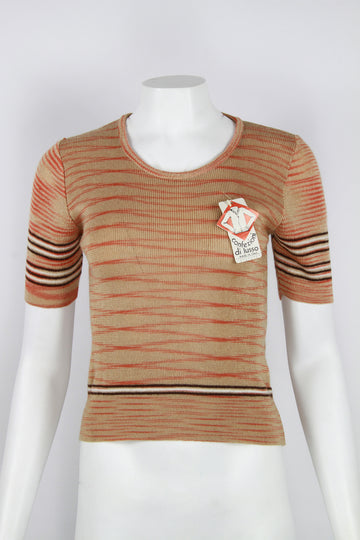70s Short sleeve knit - Deadstock original label in tact - Made in Italy - S