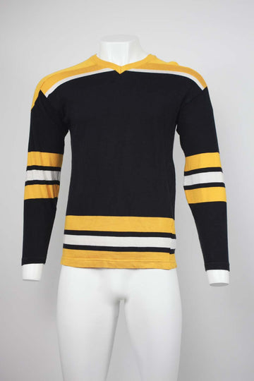 US Printed Crew - 'Yellow, Black, white Hockey Jersey' - Black - M