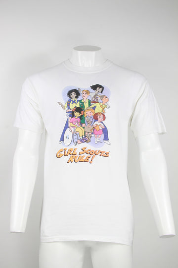 US Printed T-shirt 'Girl Scouts Rule!' - White - M/L