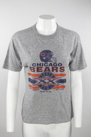 US NFL Single Stitch 80s Chicago Bears 1986 Super Bowl T-Shirt - S/M