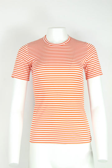 60s/70s Orange and White striped T-shirt - S